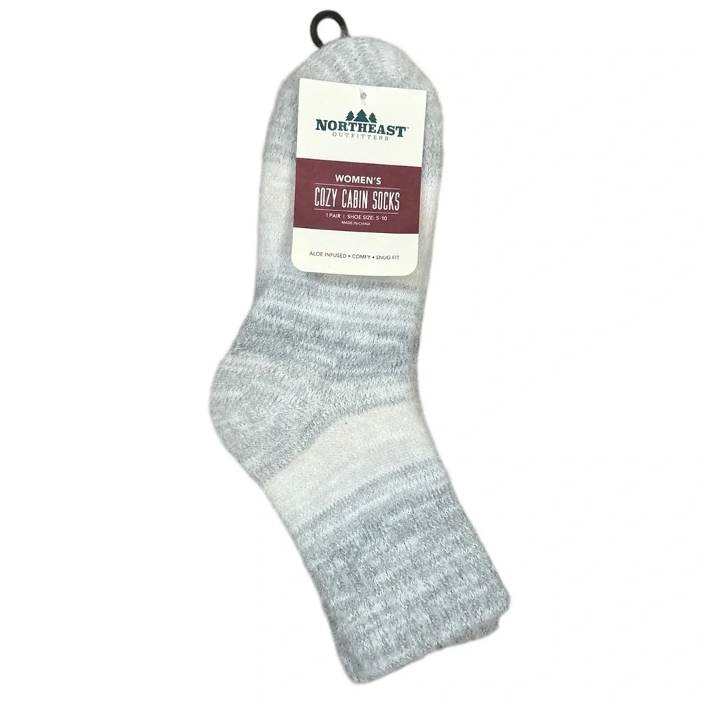Northeast Outfitters Women’s Aloe Infused Cozy Cabin Socks - Mink Marl Crew